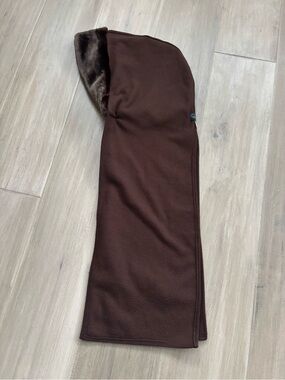 Big it Up: Brown Faux-Fur Lined Hooded Scarf
